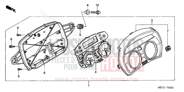 COMPTEUR de Varadero ABS SHIELD SILVER METALLIC (NH480) 2004